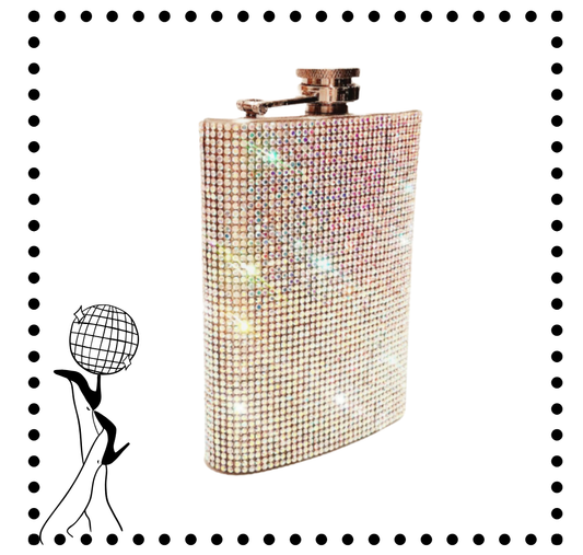 AB Crystal Rhinestone Flask- 6oz