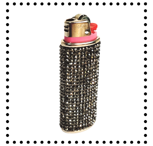 Black Crystal Rhinestone Lighter Cover/ Sleeve